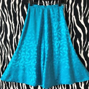 Turquoise A-Line Silk Skirt