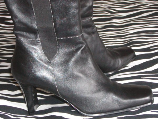 Anne Klein Black Leather Boots