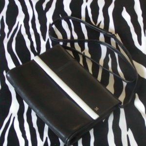 Black Leather Crossbody Clutch