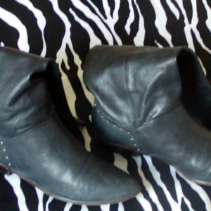 Black Leather Slouch Boots