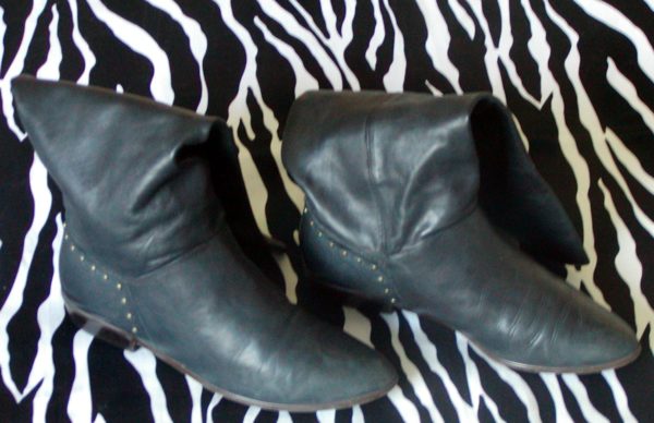 Black Leather Slouch Boots