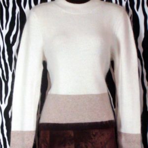 Color Block Angora Pullover