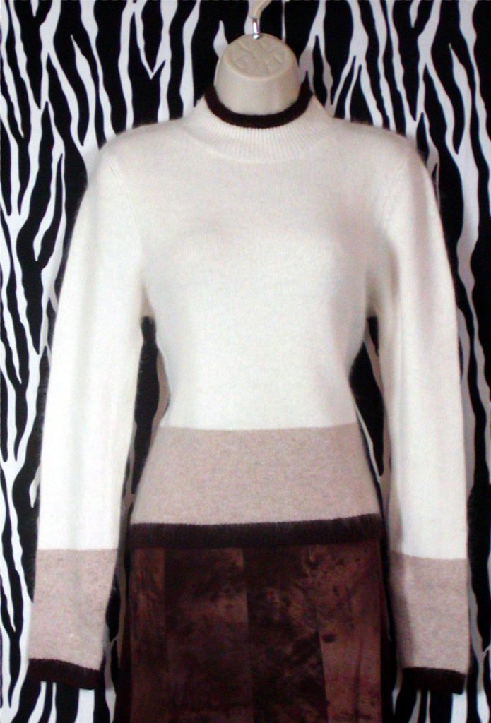 Color Block Angora Pullover