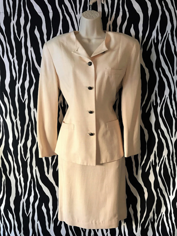 Vintage Anne Klein Silk Skirt Suit