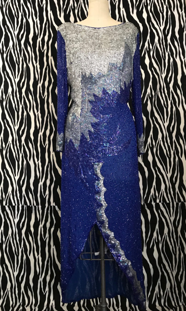 Beaded Silk Vintage Evening Gown