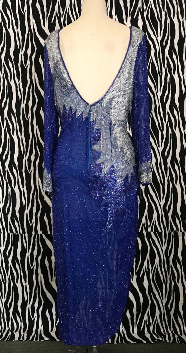 Beaded Silk Vintage Evening Gown