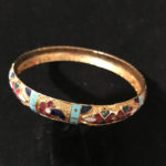 Hammered Brass Enamel Bracelet