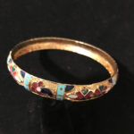 Hammered Brass Enamel Bracelet