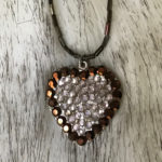Brown Swarovski Crystals Heart Pendant