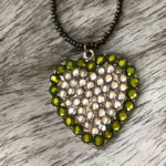 Swarovski Crystals Olive Green Heart Pendant