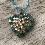 Turquoise Swarovski Crystals Heart Pendant