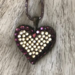 Purple Swarovski Crystals Heart Pendant