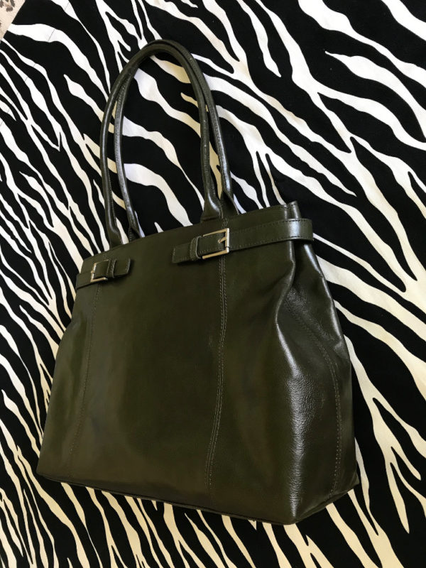 Dark Green Kenneth Cole Leather Satchel