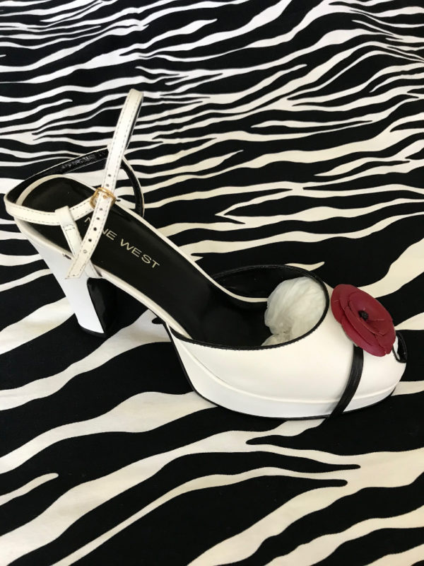 Nine West White Platform Sandals