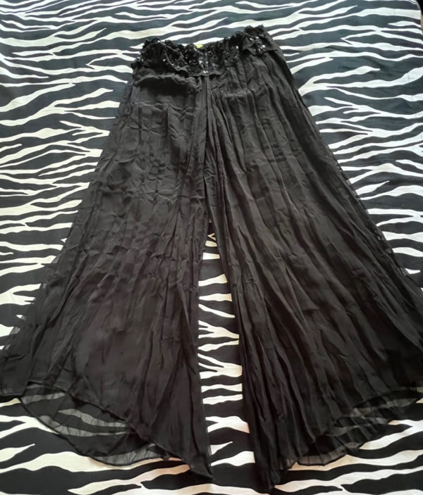 Gypsy Black Low-Rise Skirt Palazzo Crop Pants
