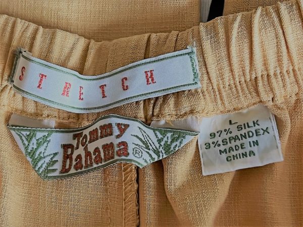 Yellow High-Waist Tommy Bahama Silk Pants